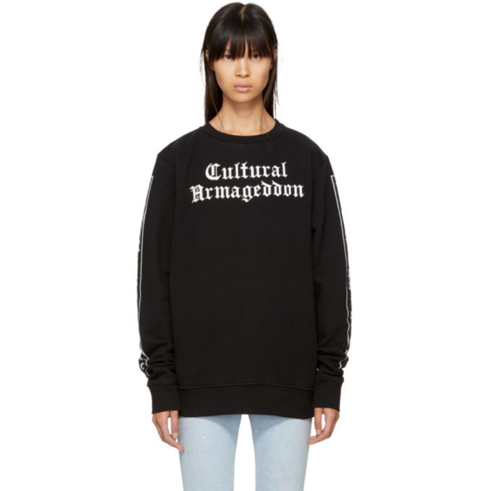 MARCELO BURLON Black Cultural Armageddon Mens M Crewneck Sweater Sweatshirt RARE